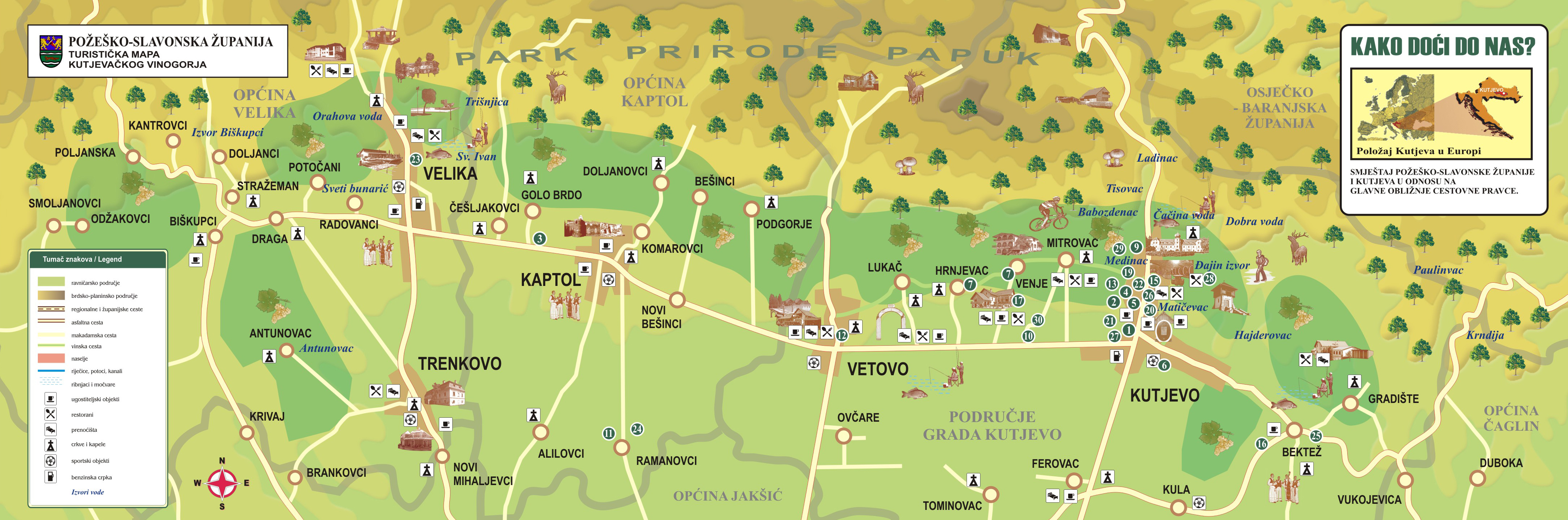 turistička karta Kutjevački vinari   Udruga vinara i vinogradara   Turistička karta  turistička karta